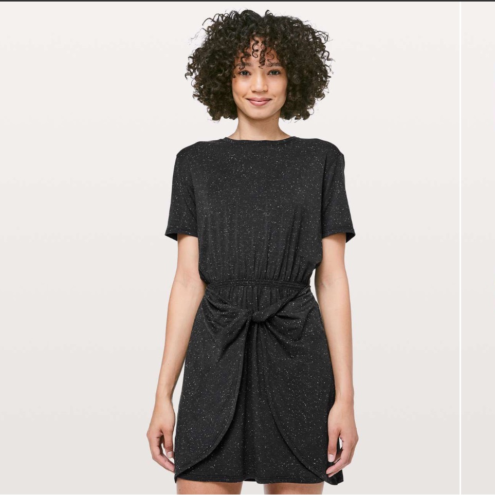Lululemon Unwind Your Mind Black Tshirt Dress Size 4